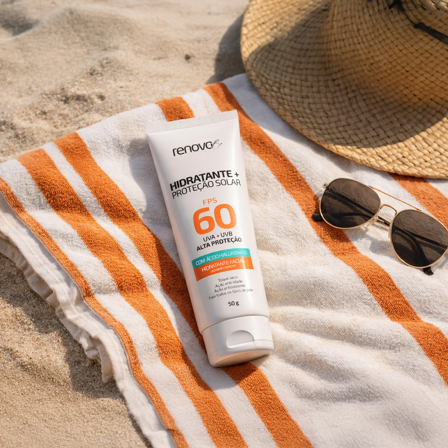 Hidratante Facial + Proteção Solar FPS 60 UVA/UVB Com Ácido Hialurônico - Image 4