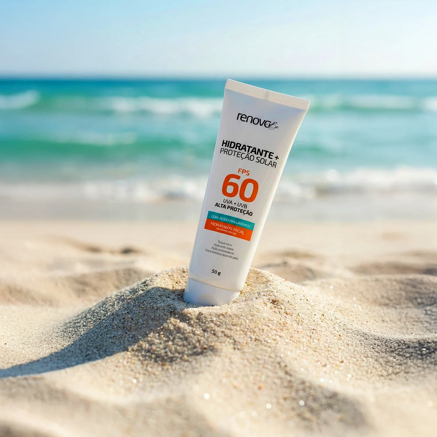 Hidratante Facial + Proteção Solar FPS 60 UVA/UVB Com Ácido Hialurônico - Image 5
